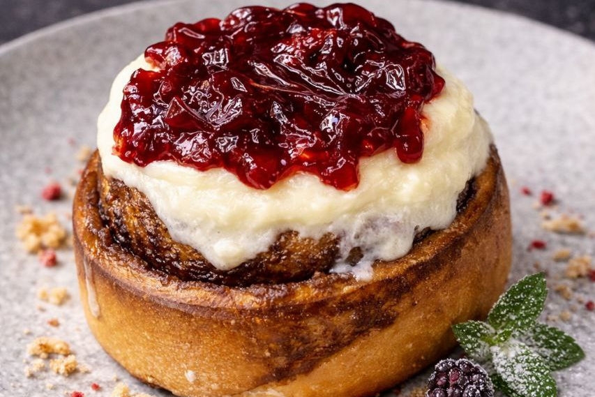 Булочка с корицей Тэобон вишня 